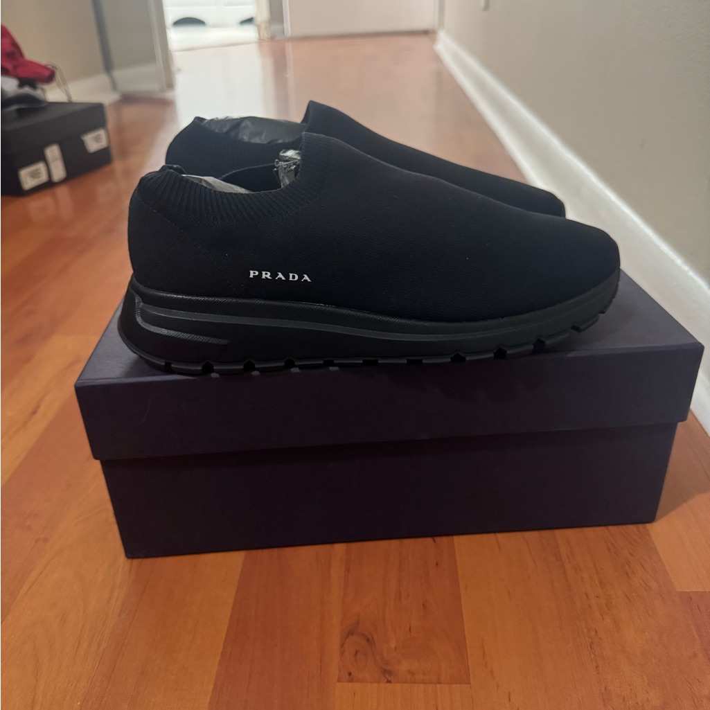 Prada Black Chunky Sole Sneakers